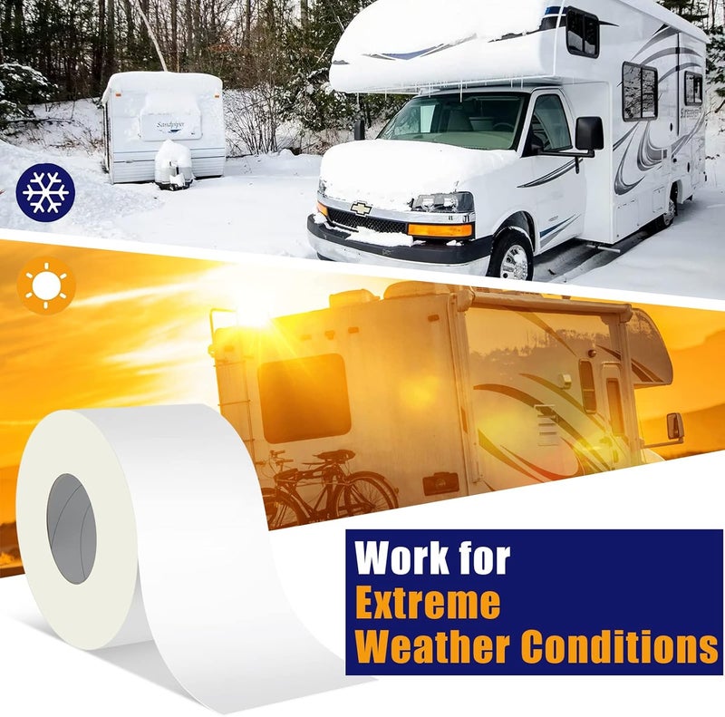 Ramkle Store 2 Pack RV Roof Tape, 4 Inch x 50 Feet RV Sealant Tape, UV & Waterproof RV White Seal Tape for RV Repair, Window, Boat Sealing, Truck and Trailer Roof Sealant, Stop Camper Roof Leaks - Image 3